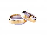 Aliança de Casamento Ouro Bicolor com Brilhante - Ourivesaria Tany Anthony