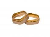 Alianças de Casamento  em Ouro Bicolor  com Pedras Modelo Exclusivo - Ourivesaria TONY e ANA