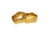 Aliança de Casamento Ouro Amarelo  Personalizado com pedras - Ourivesaria TONY e ANA